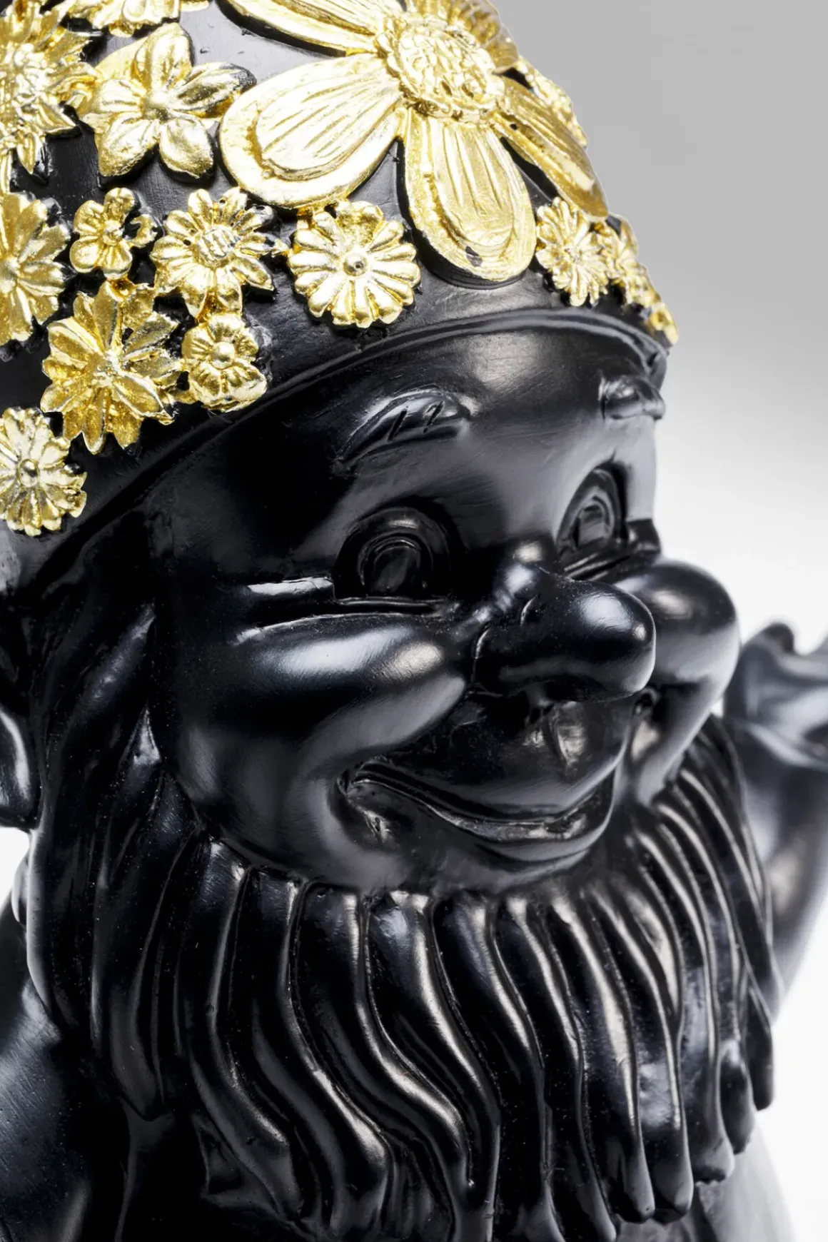 Skulptur Tomte Meditation - Svart/Guld, 19cm - KARE Design