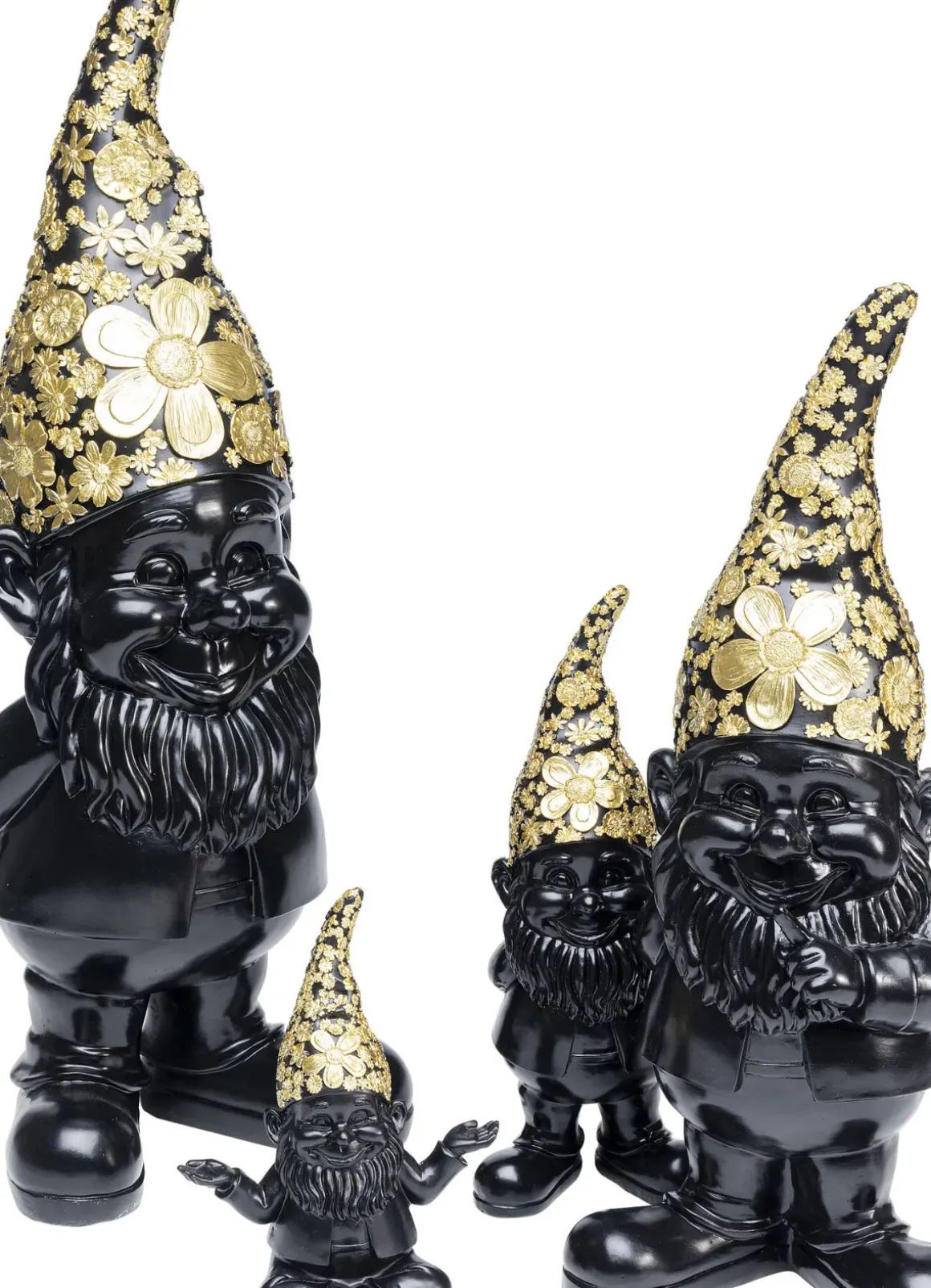 Skulptur Tomte Standing - Svart/Guld, 30cm - KARE Design