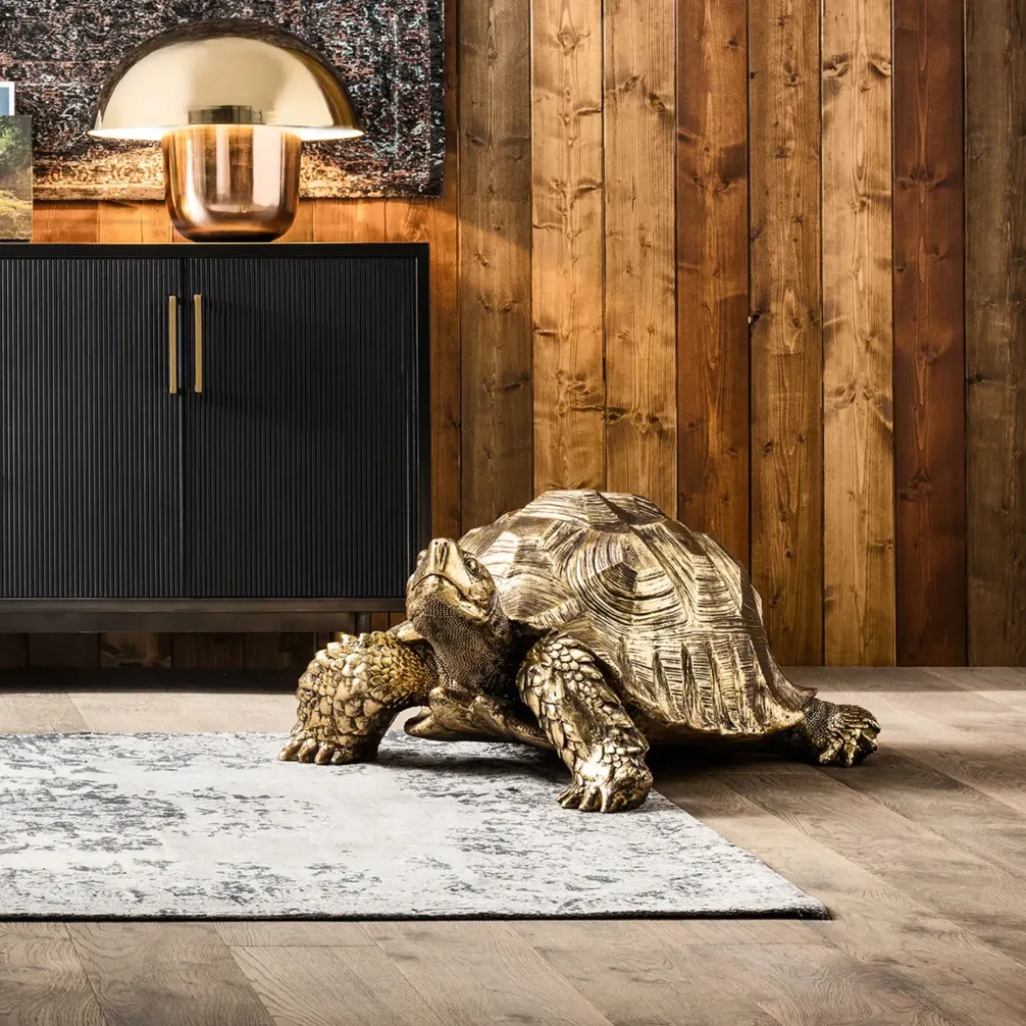 Skulptur Turtle - Dekor Sköldpadda Guld, 95cm - KARE Design