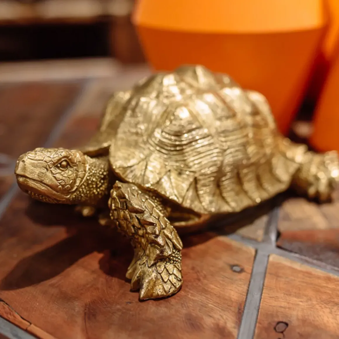 Skulptur Turtle - Dekor Sköldpadda Guld, 26cm - KARE Design