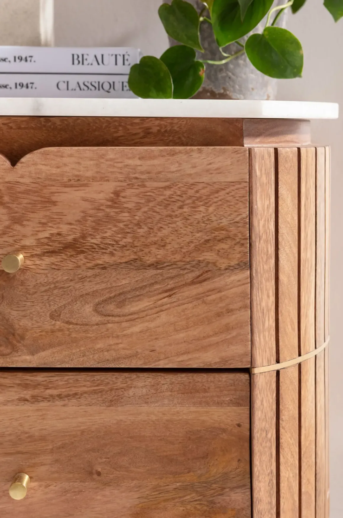 Sängbord Grace - Byrå - Trä/Marmor/Guld - KARE Design