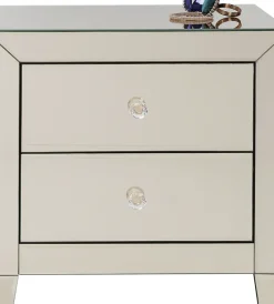 Sängbord Luxury - Byrå Champangefärgat Spegelglas, 2 Lådor - KARE Design