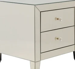 Sängbord Luxury - Byrå Champangefärgat Spegelglas, 2 Lådor - KARE Design