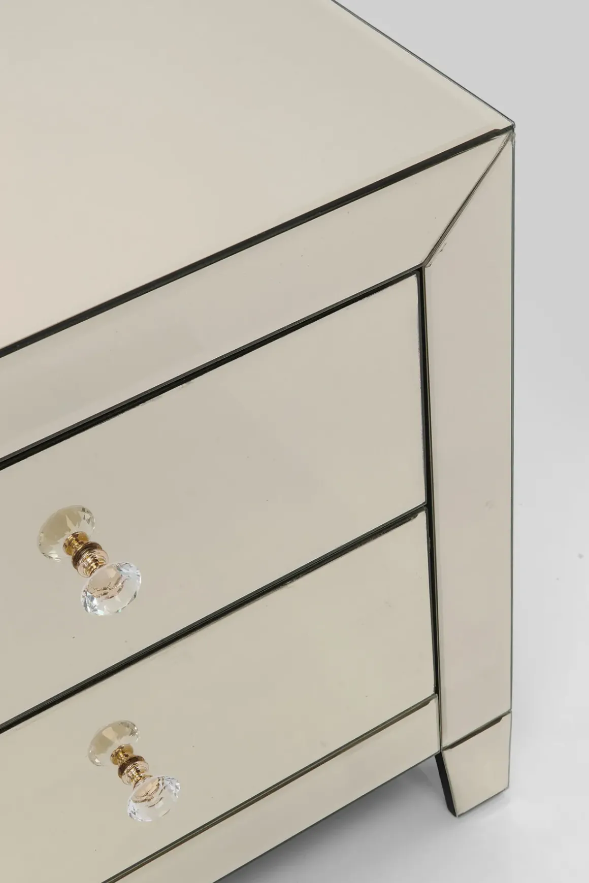 Sängbord Luxury - Byrå Champangefärgat Spegelglas, 2 Lådor - KARE Design