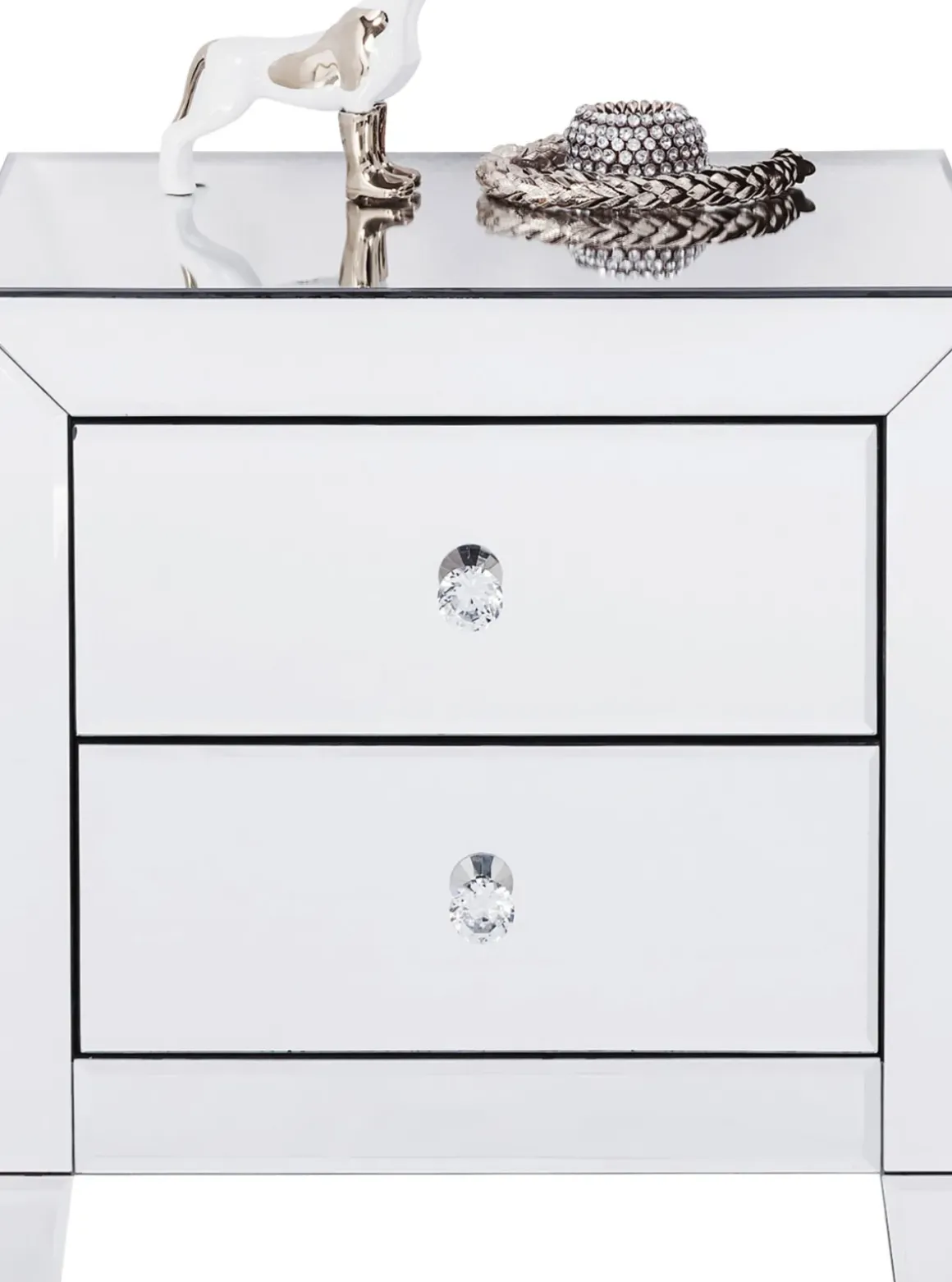 Sängbord Luxury - Byrå Spegelglas, 2 Lådor - KARE Design