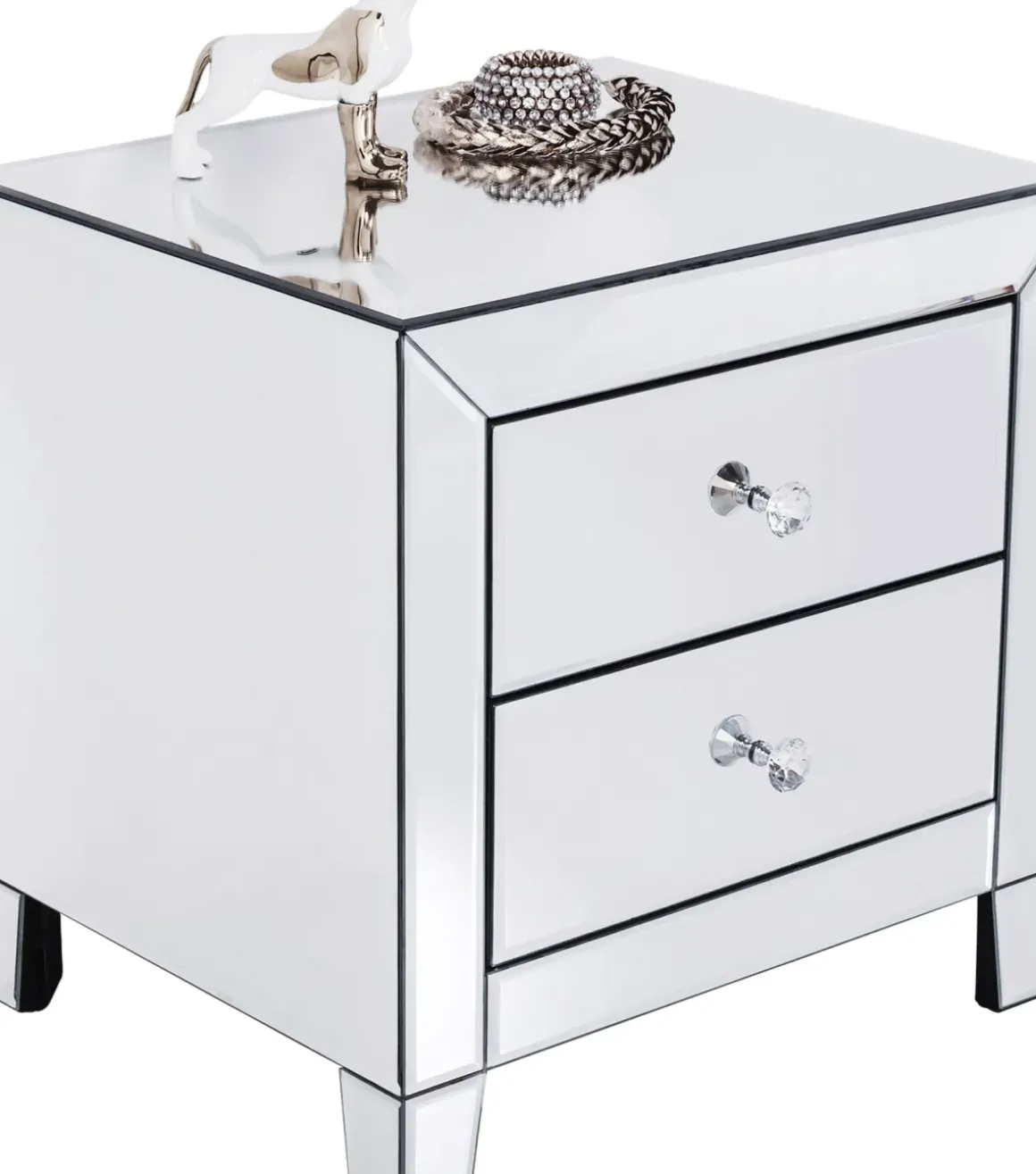Sängbord Luxury - Byrå Spegelglas, 2 Lådor - KARE Design