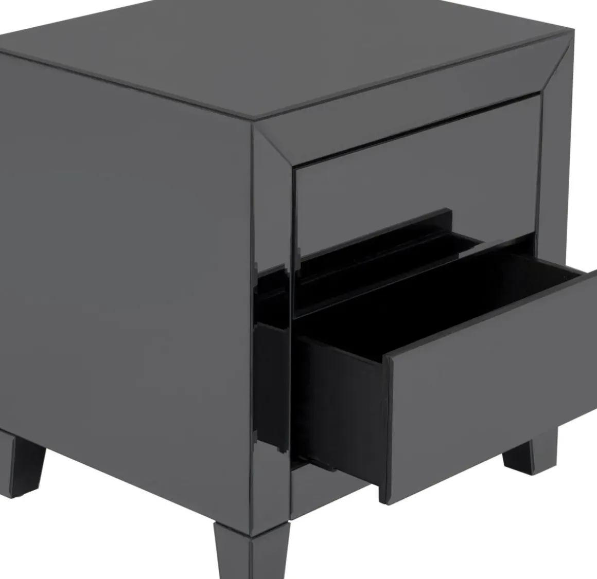 Sängbord Luxury Push - Grå Spegelglas, 2 Lådor - KARE Design