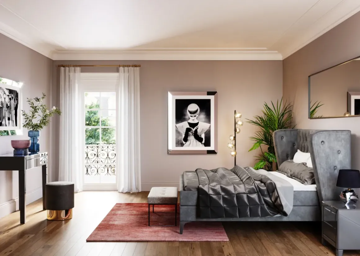 Sängbord Luxury Push - Grå Spegelglas, 2 Lådor - KARE Design