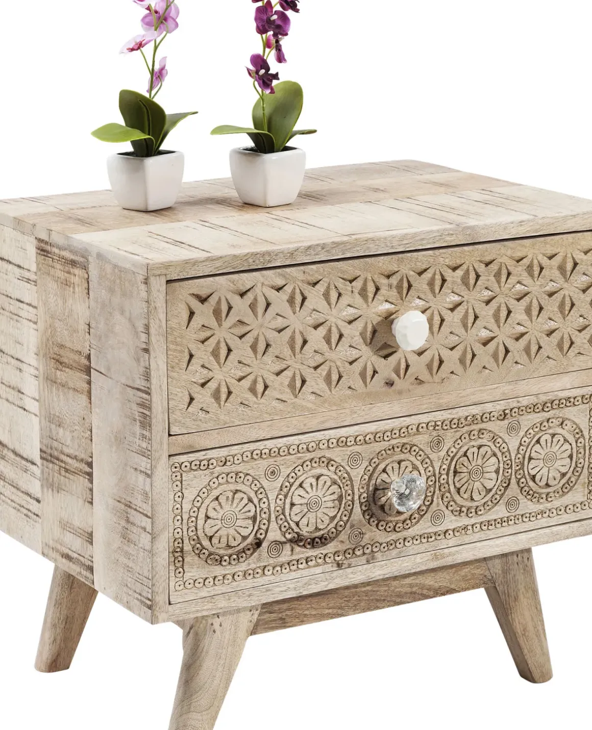 Sängbord Puro - Liten Byrå i Trä med 2 Lådor - KARE Design