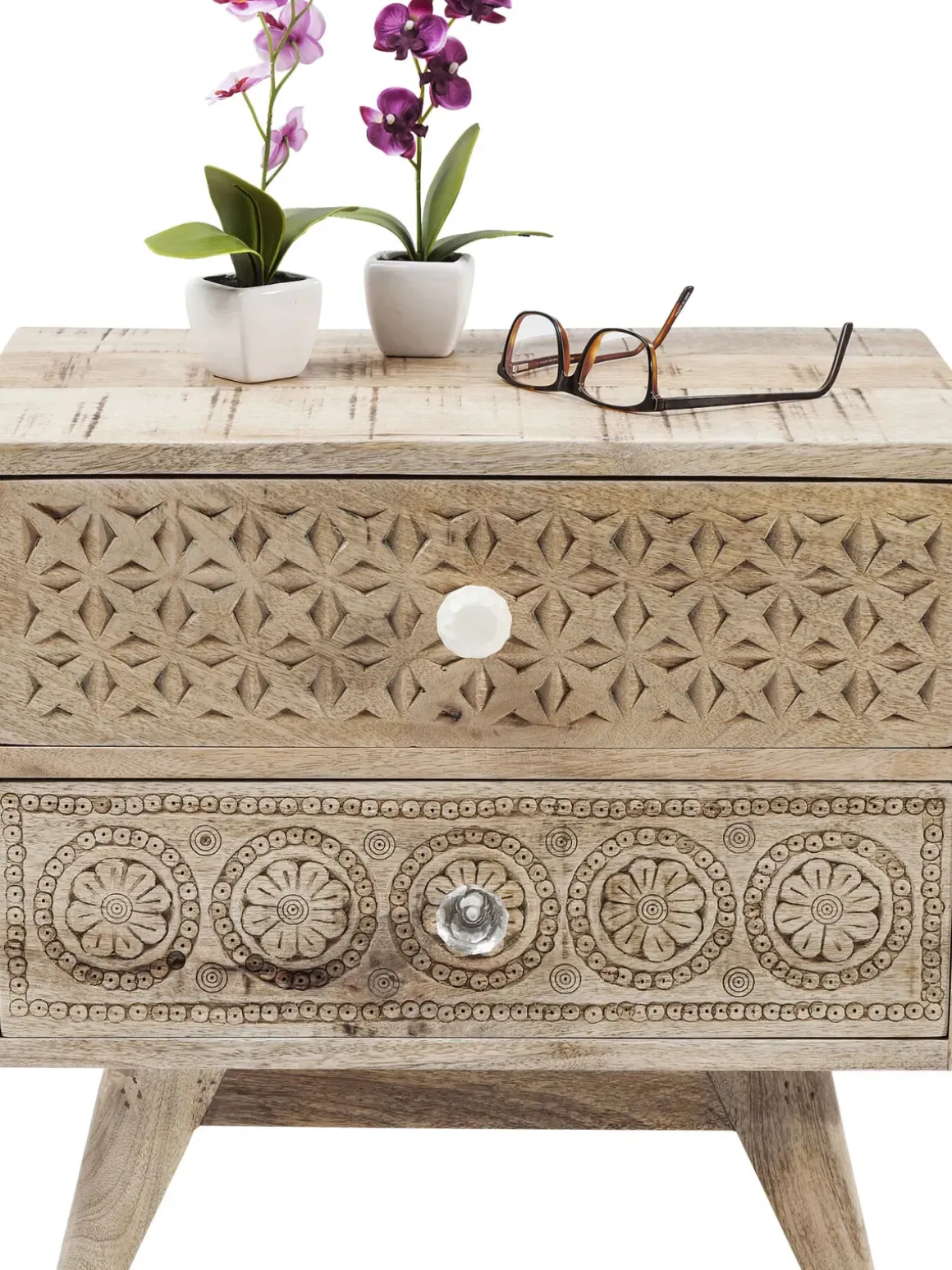 Sängbord Puro - Liten Byrå i Trä med 2 Lådor - KARE Design