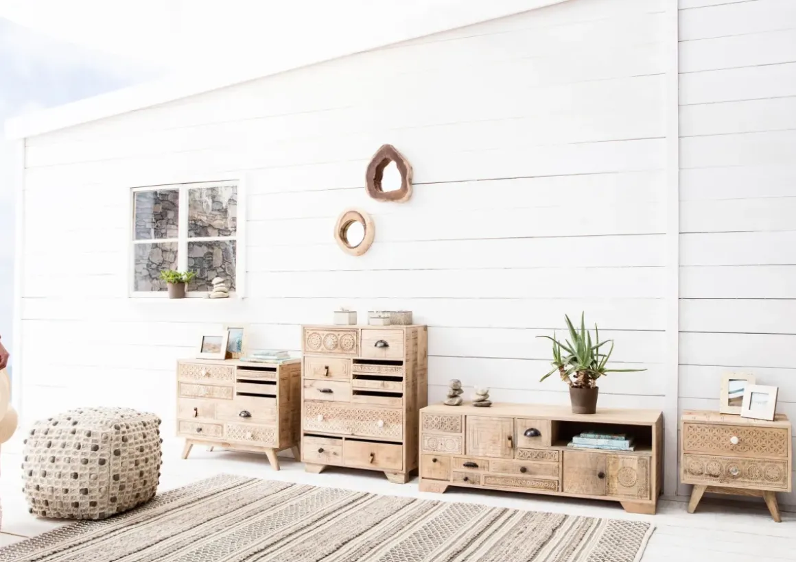 Sängbord Puro - Liten Byrå i Trä med 2 Lådor - KARE Design