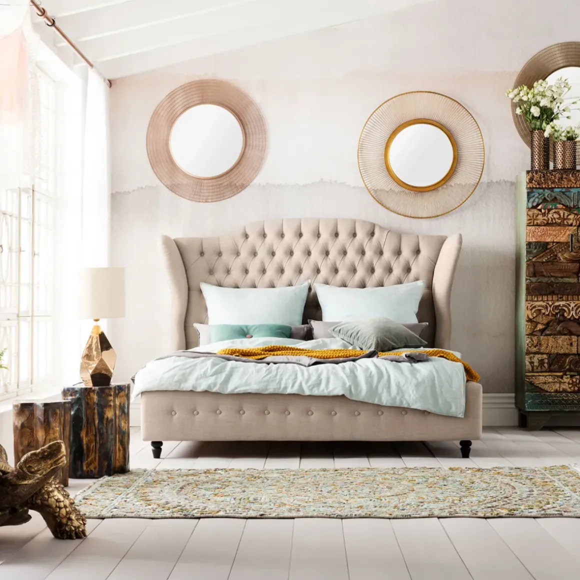 Säng City Spirit Linen Natural 180x200cm - KARE Design