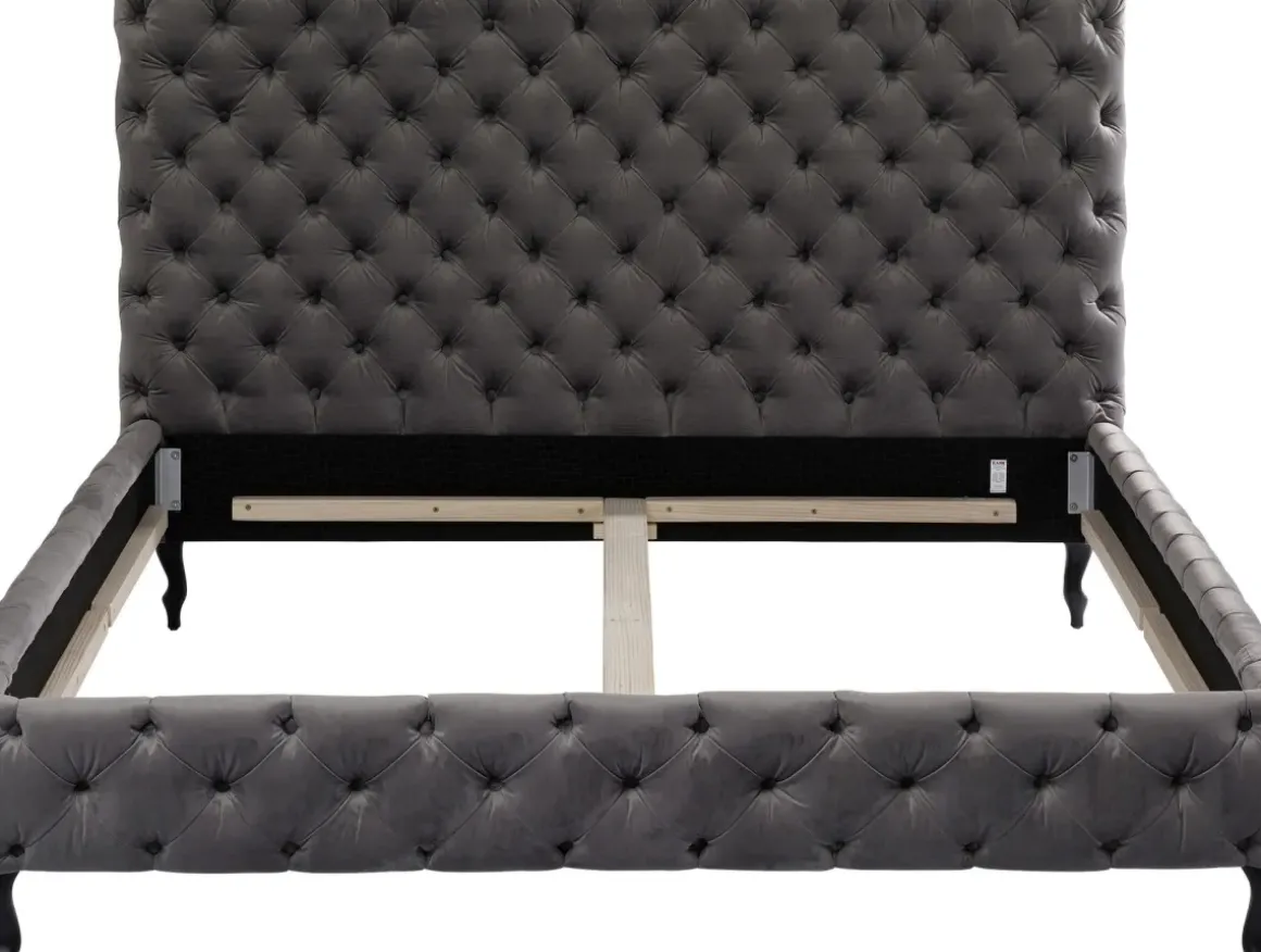 Säng Desire Hög 180x200cm - Grå Sammet - KARE Design