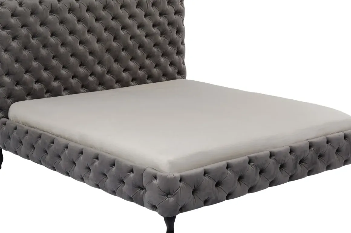 Säng Desire Hög 180x200cm - Grå Sammet - KARE Design