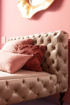 Säng Desire 160x200cm - Beige Sammet - KARE Design