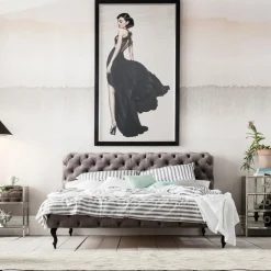 Säng Desire 180x200cm - Grå Sammet - KARE Design