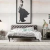 Säng Desire 200x200cm - Grå Sammet - KARE Design