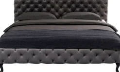 Säng Desire 200x200cm - Grå Sammet - KARE Design