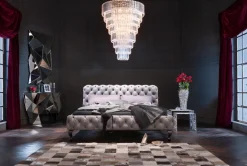 Säng Desire 200x200cm - Grå Sammet - KARE Design