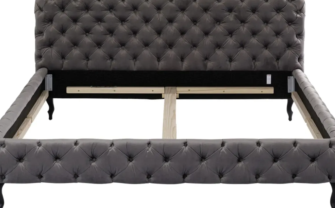 Säng Desire 200x200cm - Grå Sammet - KARE Design