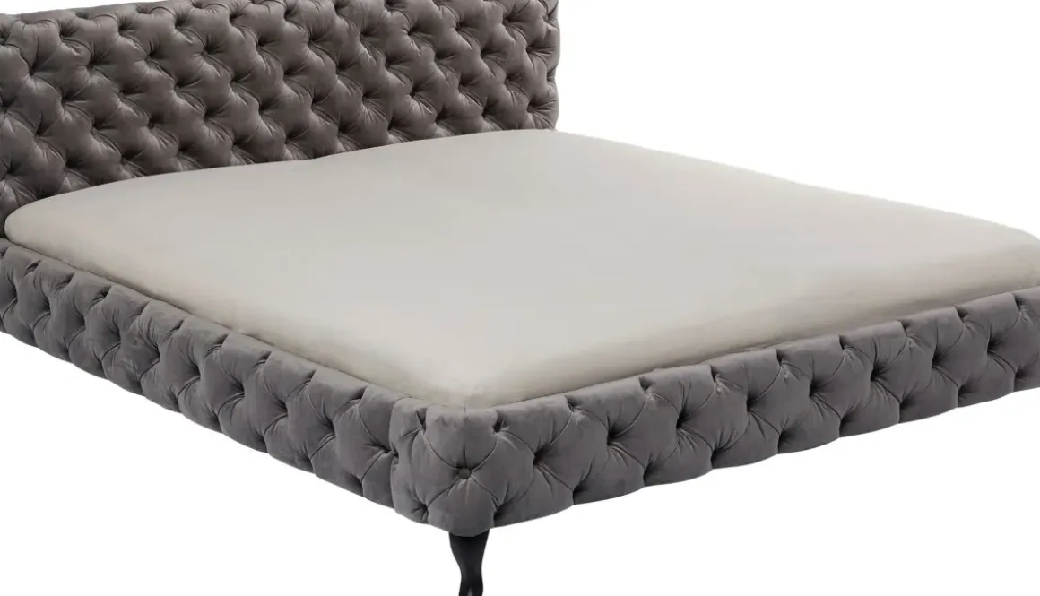 Säng Desire 200x200cm - Grå Sammet - KARE Design