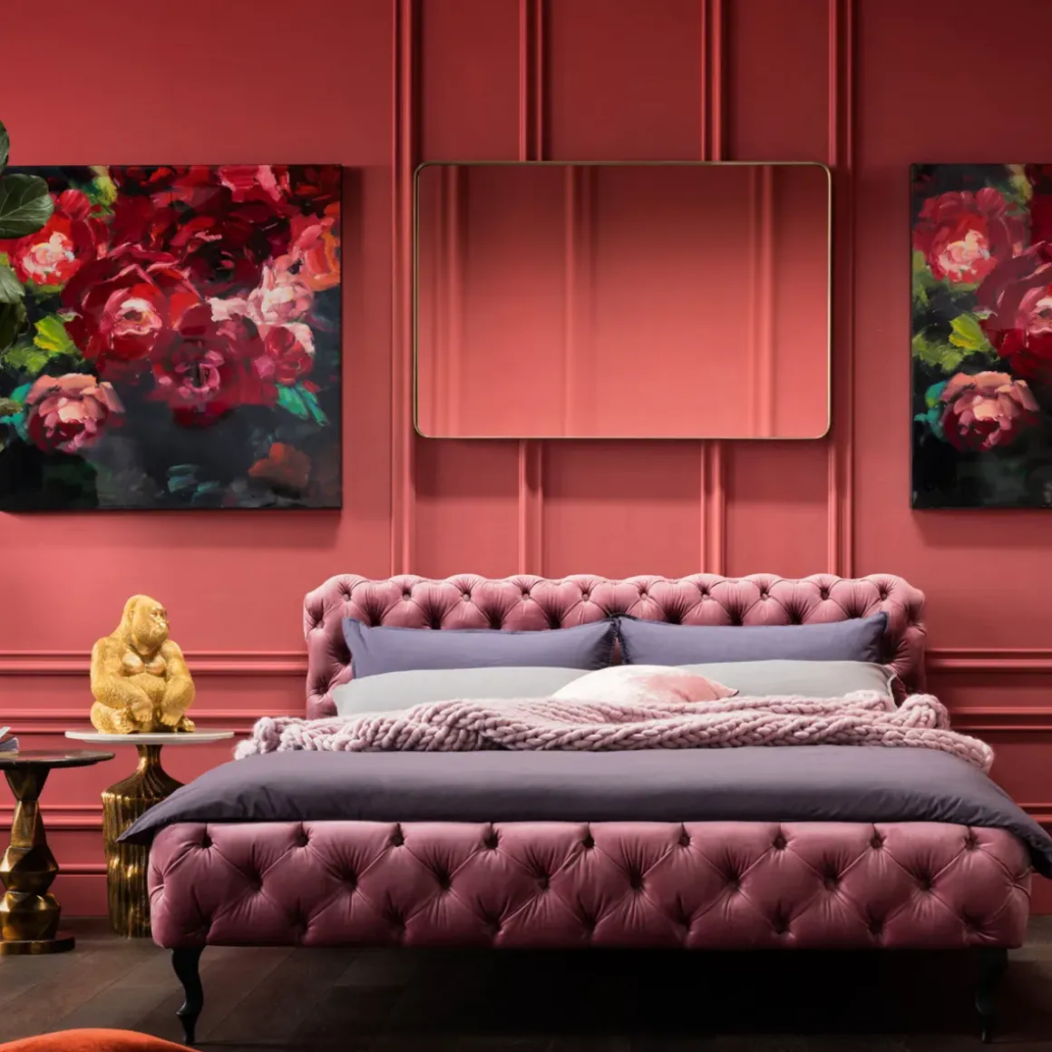 Säng Desire 180x200cm - Mauve Sammet - KARE Design