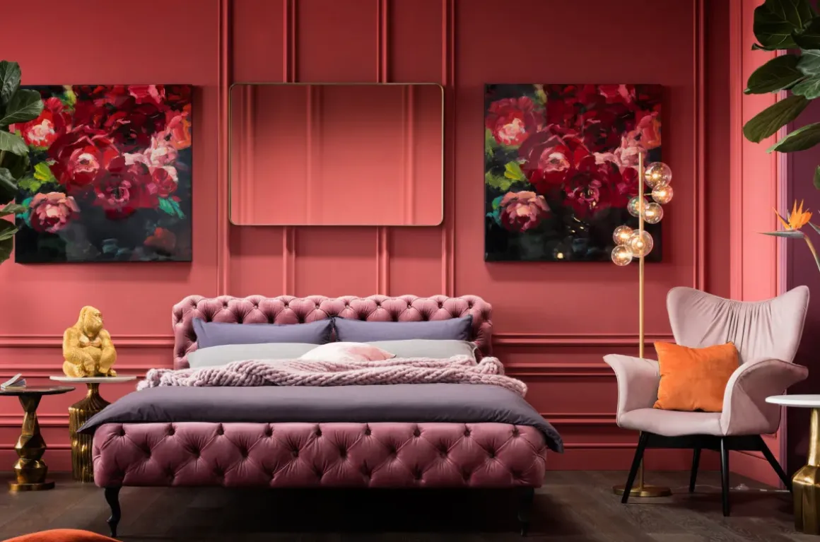 Säng Desire 160x200cm - Mauve Sammet - KARE Design