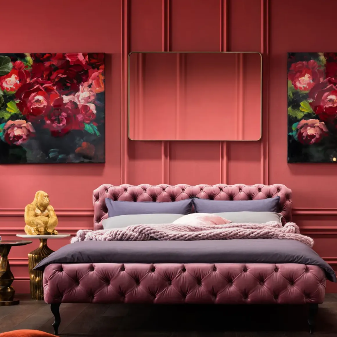 Säng Desire 160x200cm - Mauve Sammet - KARE Design