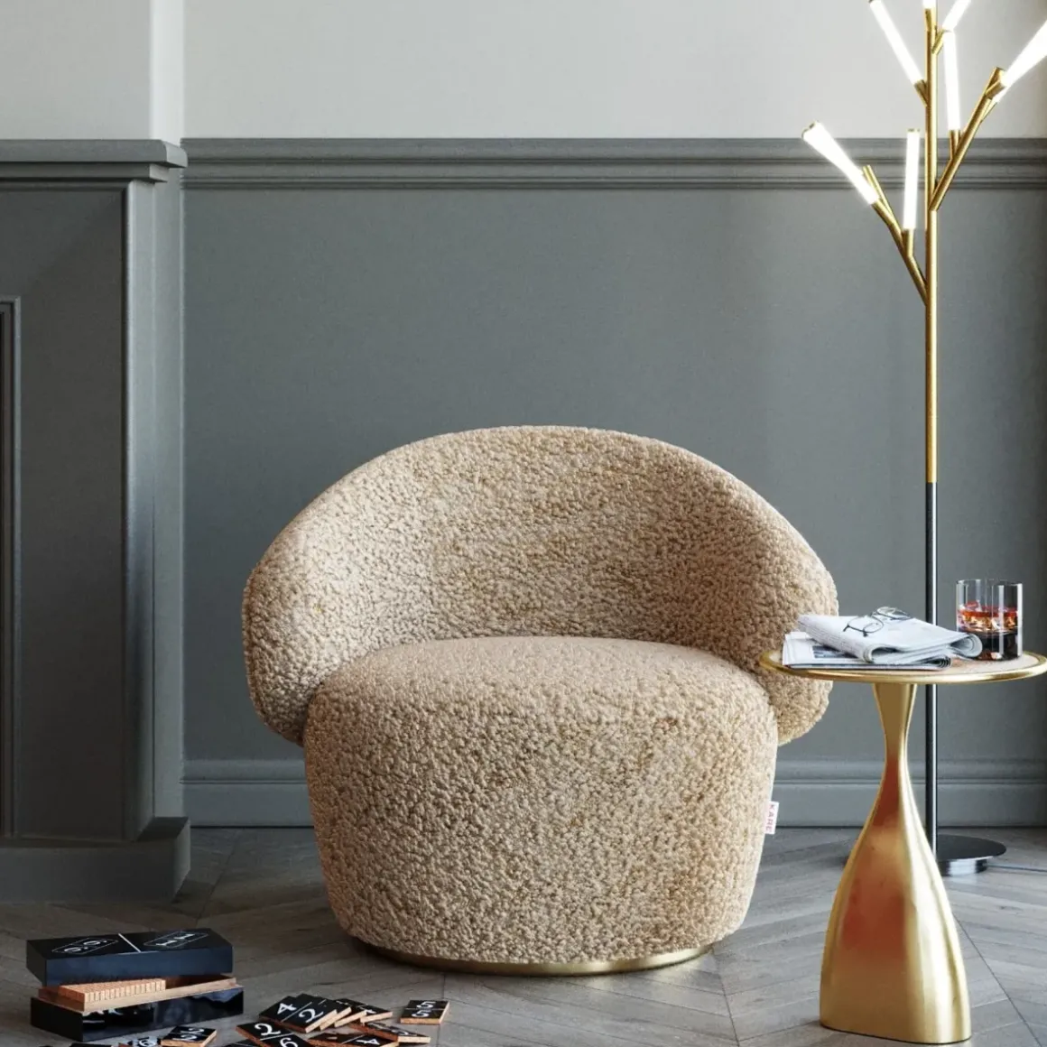 Snurrfåtölj Carella Beige - KARE Design