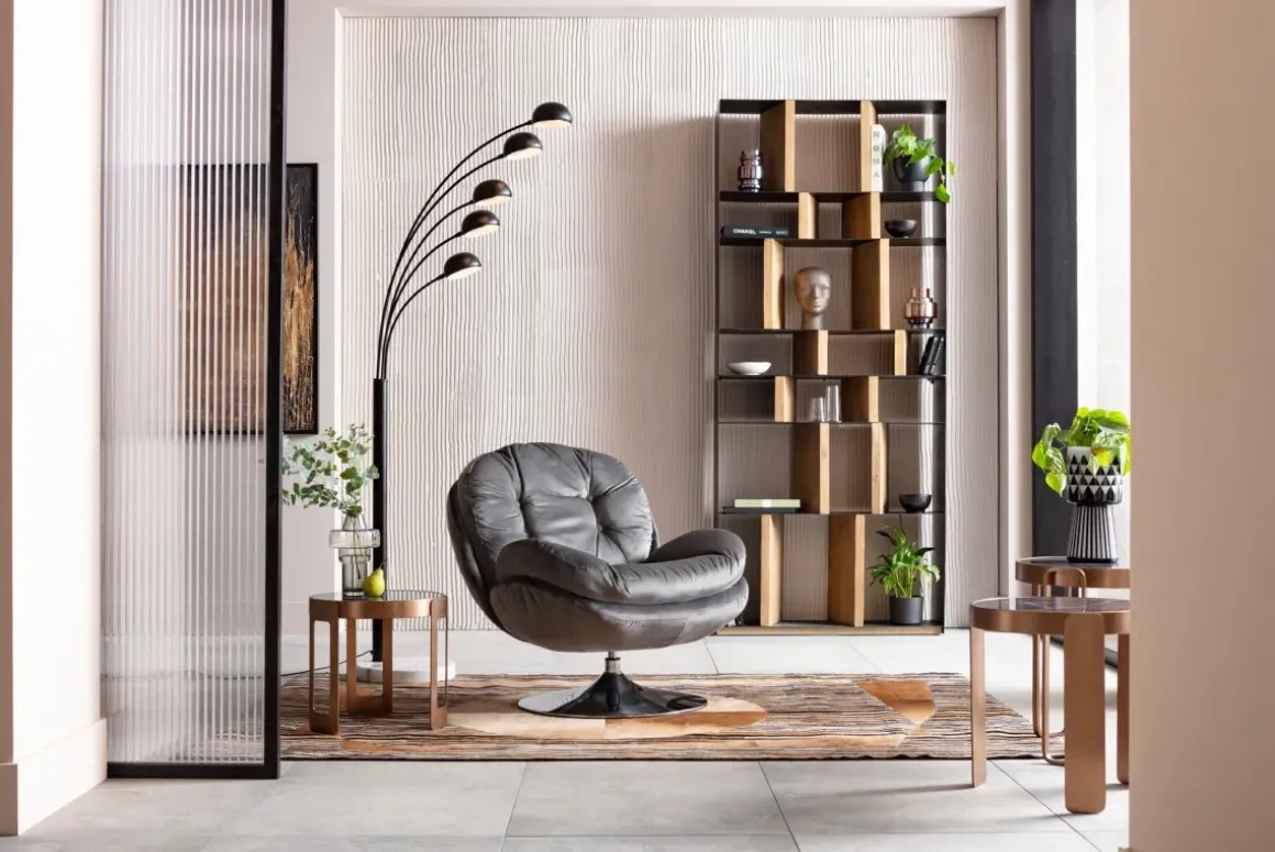 Snurrfåtölj Cosy - Grå Sammet - KARE Design