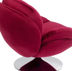 Snurrfåtölj Cosy - Vinröd Sammet - KARE Design