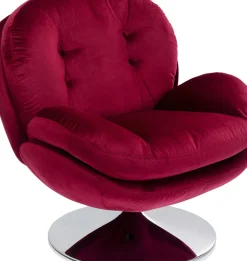 Snurrfåtölj Cosy - Vinröd Sammet - KARE Design