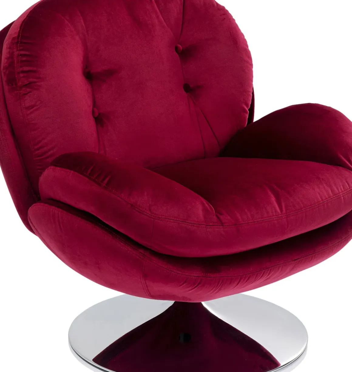 Snurrfåtölj Cosy - Vinröd Sammet - KARE Design