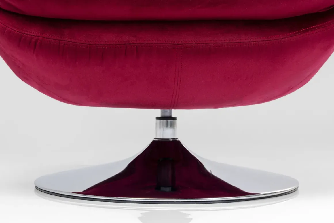 Snurrfåtölj Cosy - Vinröd Sammet - KARE Design