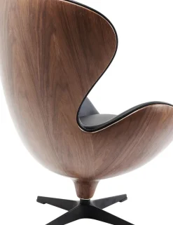Snurrfåtölj Lounge - Valnöt/Svart - KARE Design