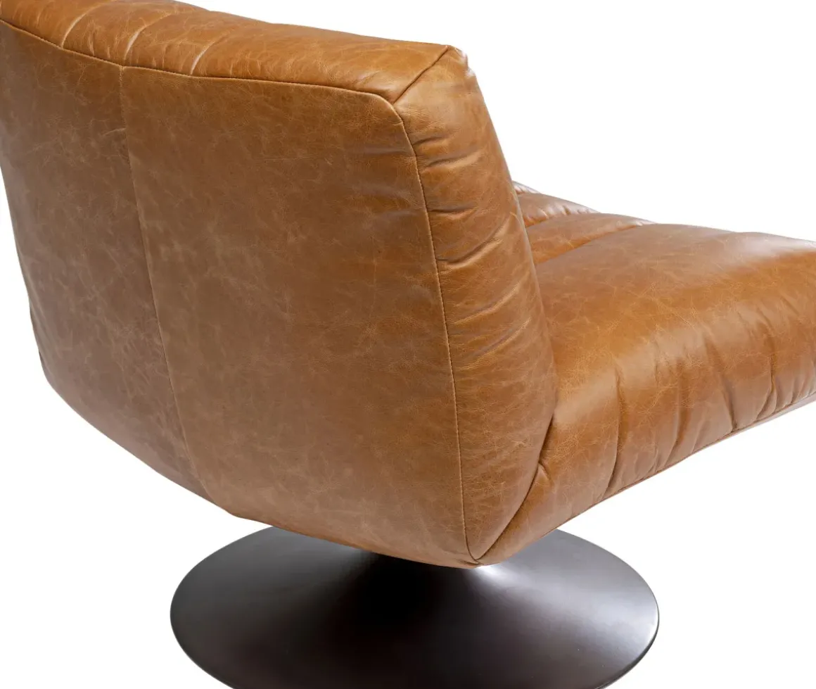 Snurrfåtölj Napa - Brun, Läder - KARE Design