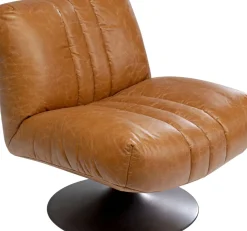 Snurrfåtölj Napa - Brun, Läder - KARE Design