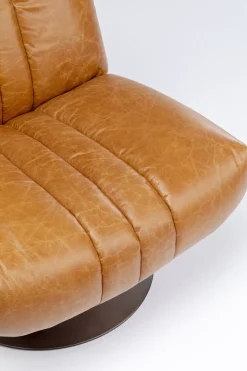 Snurrfåtölj Napa - Brun, Läder - KARE Design