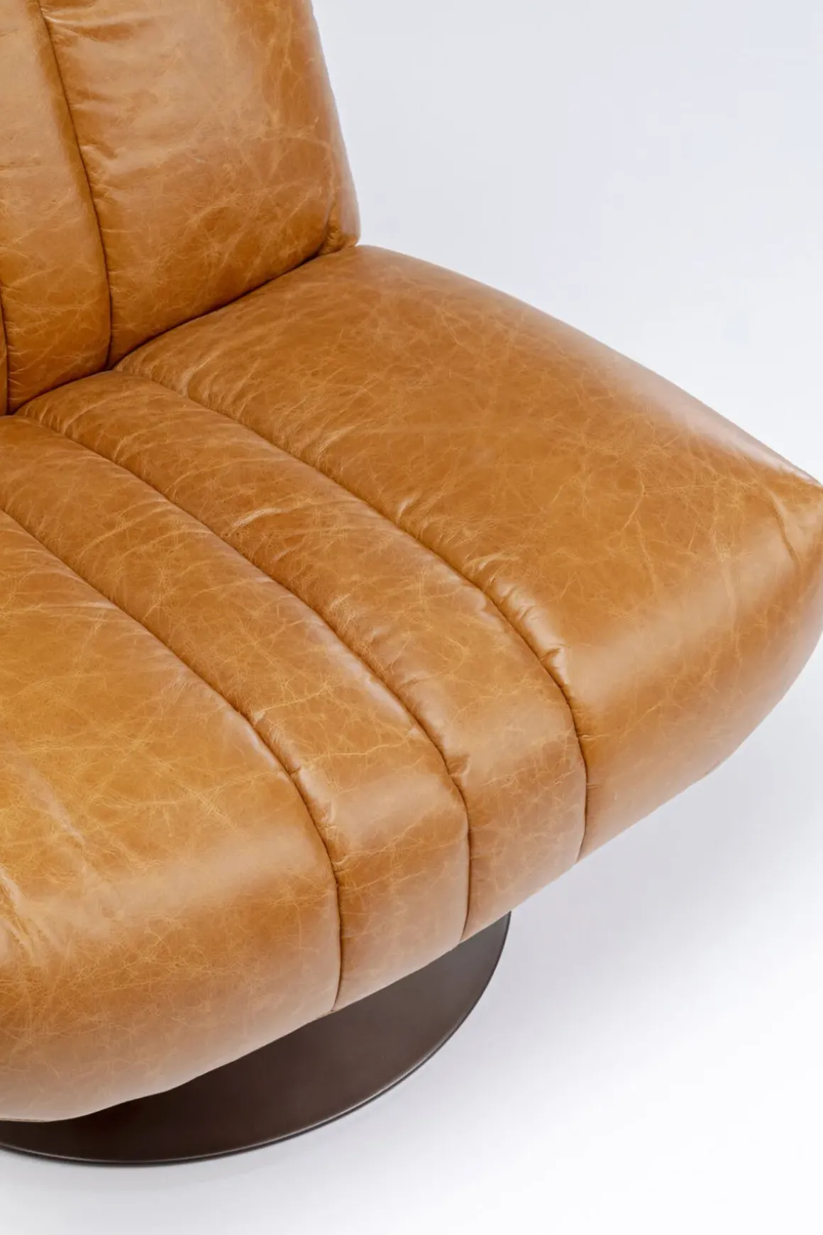 Snurrfåtölj Napa - Brun, Läder - KARE Design