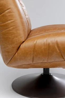 Snurrfåtölj Napa - Brun, Läder - KARE Design