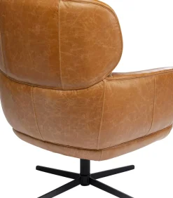 Snurrfåtölj Ottawa - Brun, Läder - KARE Design
