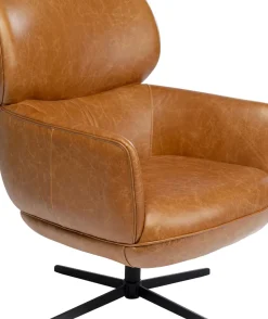 Snurrfåtölj Ottawa - Brun, Läder - KARE Design
