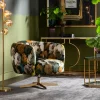 Snurrfåtölj Peony - Blommig Gulbrun/Beige - KARE Design