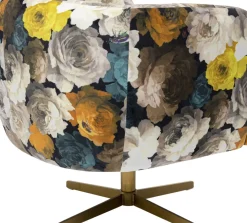 Snurrfåtölj Peony - Blommig Gulbrun/Beige - KARE Design
