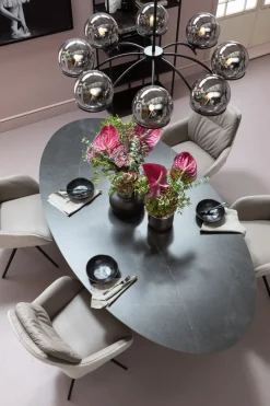 Snurrstol med Armstöd Amira - Greige - KARE Design
