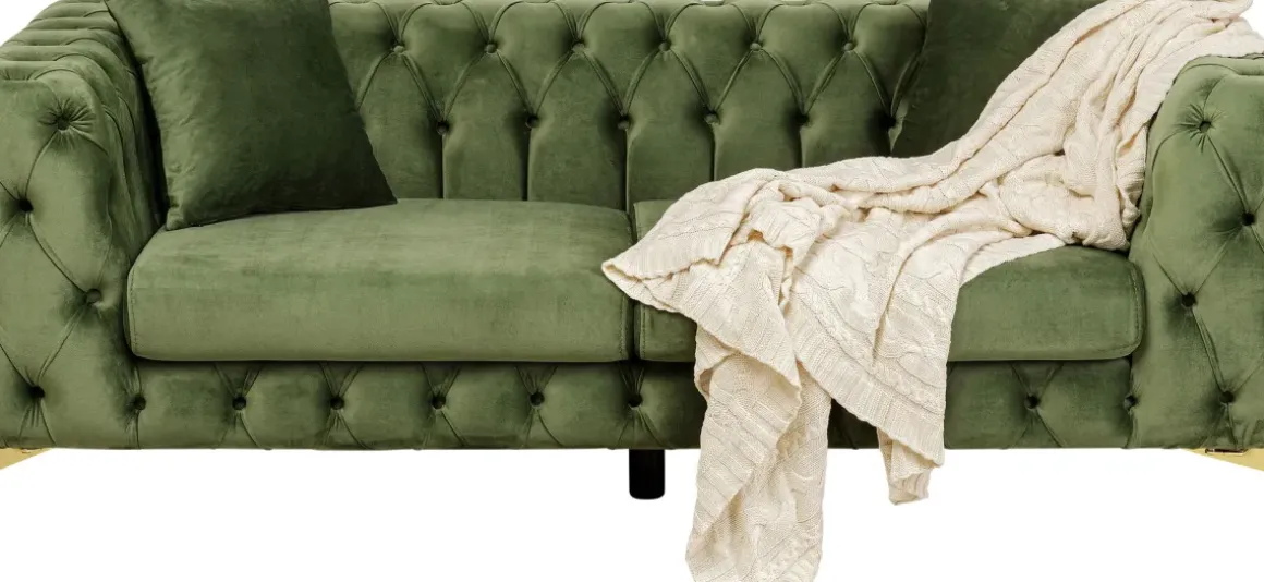 Soffa Bellissima 2-Sits, Sammetsgrön, 200cm - KARE Design