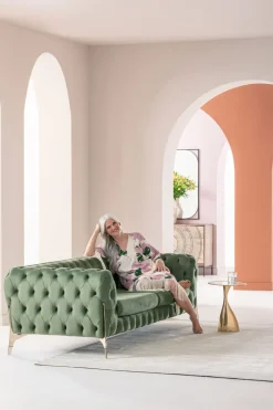 Soffa Bellissima 2-Sits, Sammetsgrön, 200cm - KARE Design