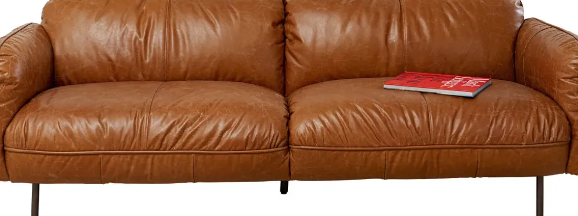 Soffa Calgary - Brun, Läder, 226cm - KARE Design
