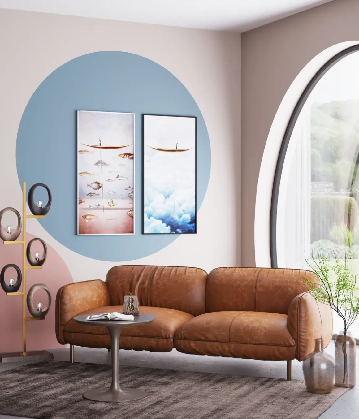 Soffa Calgary - Brun, Läder, 226cm - KARE Design