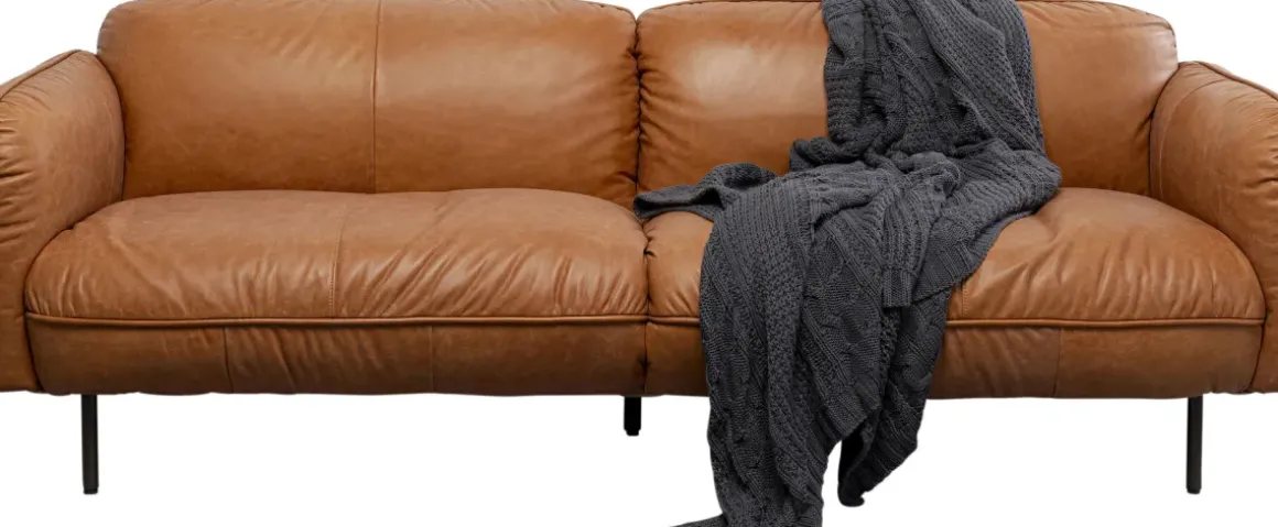 Soffa Calgary Smart - Ljusbrunt Läder, 226cm - KARE Design